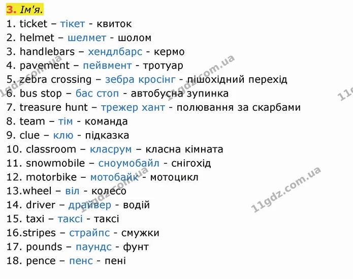 3. Ім'я. — ГДЗ Англійська мова 4 клас Мітчелл 2026