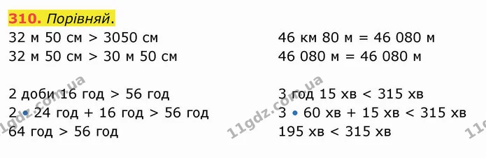310. Порівняй. — ГДЗ Математика 4 клас Лишенко 1-2 ч.