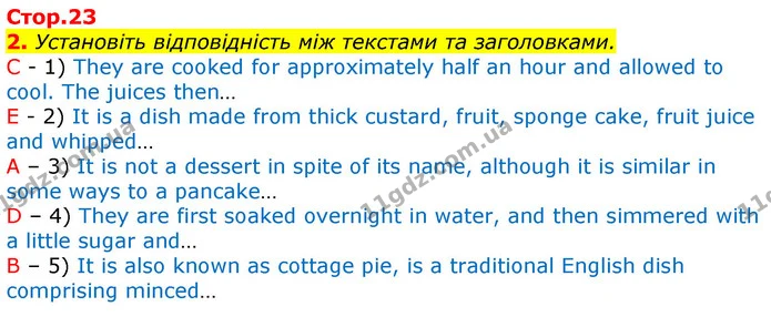 2. Установіть відповідність між текстами та заголовками. — ГДЗ Робочий зошит Англійська мова 7 клас Ходаковська, Несвіт