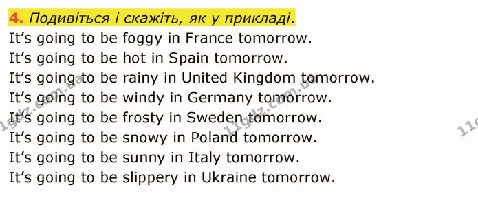 4. Подивіться і скажіть, як у прикладі. — ГДЗ Англійська мова 5 клас Карпюк 2022
