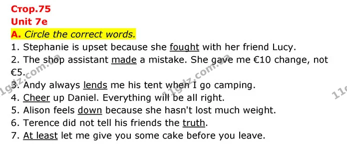A. Circle the correct words. — ГДЗ Робочий зошит Англійська мова 6 клас Мітчелл