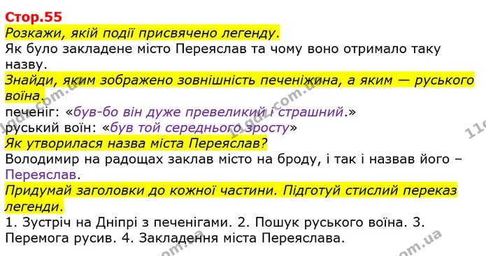 Розкажи, якій події присвячено легенду. — ГДЗ Українська мова та читання 3 клас Савченко