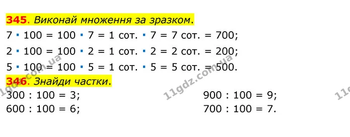 345. Виконай множення за зразком. — ГДЗ Математика 3 клас Бевз 1 частина