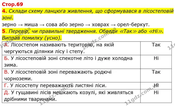 4. Склади схему ланцюга живлення, що сформувався в лісостеповій зоні. — ГДЗ Робочий зошит Я досліджую світ 4 клас Гільберг