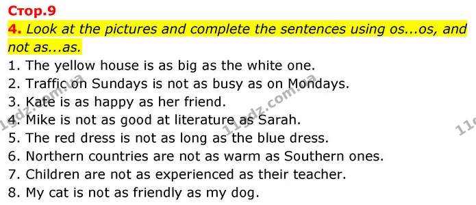 4. Look at the pictures and complete the sentences using os...os, and not as...as. — ГДЗ зошит Grammar Англійська мова 8 клас Prepare 2025