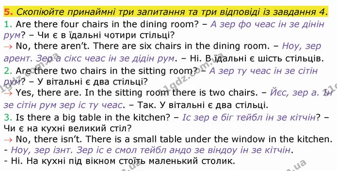 5. Скопіюйте принаймні три запитання та три відповіді із завдання 4. — ГДЗ Англійська мова 4 клас Карпюк НУШ