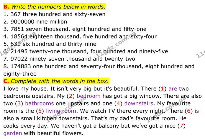 B. Write the numbers below in words. — ГДЗ зошит Англійська мова 5 клас Мітчелл