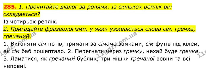 285. 1. Прочитайте діалог за ролями. Із скількох реплік він складається? — ГДЗ Відповіді Українська мова 6 клас Єрмоленко