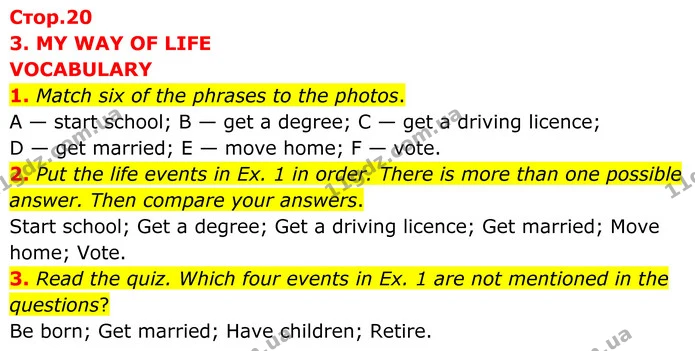 1. Match six of the phrases to the photos. — ГДЗ Англійська мова 8 клас Стайрінг (Prepare)