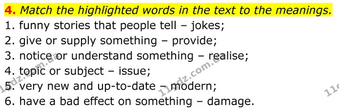 4. Match the highlighted words in the text to the meanings. — ГДЗ Англійська мова 8 клас Стайрінг (Prepare)