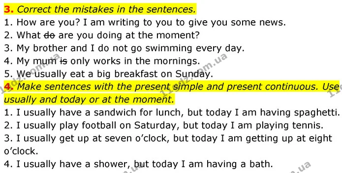 3. Correct the mistakes in the sentences. — ГДЗ Англійська мова 6 клас Коста (Prepare 6)