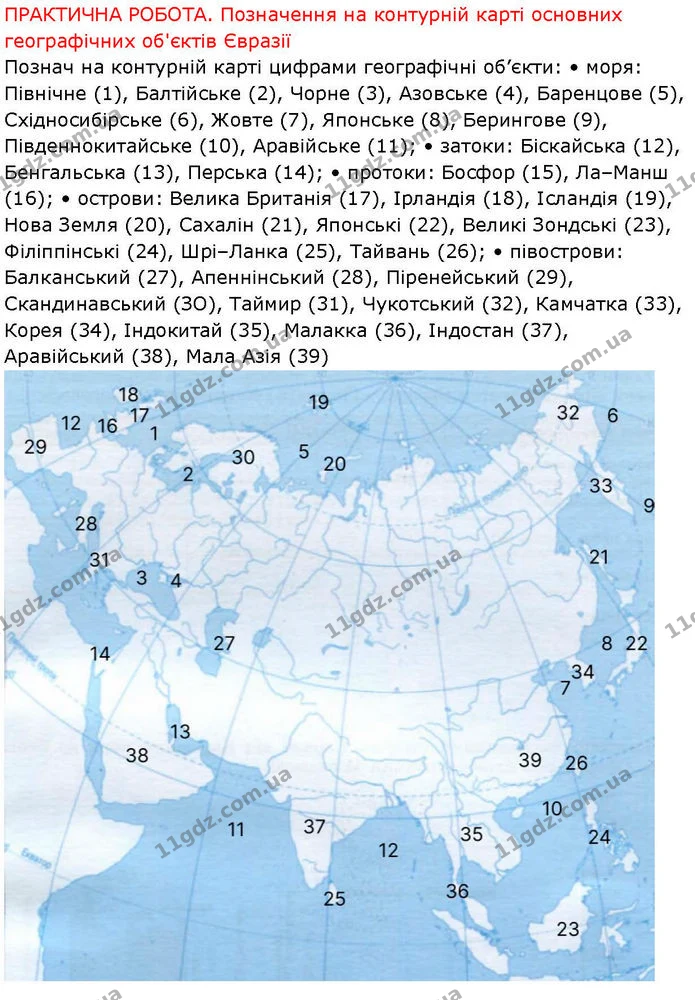 Стор. 62 — Стр.62 (Пр.1) — ГДЗ робочий зошит Географія 7 клас Гільберг — ГДЗ робочий зошит Географія 7 клас Гільберг