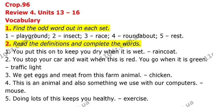 1. Find the odd word out in each set. — ГДЗ Англійська мова 6 клас Коста (Prepare 6)