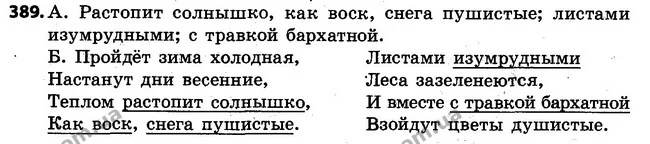 389 — ГДЗ Русский язык 4 класс Самонова, Стативка 2015