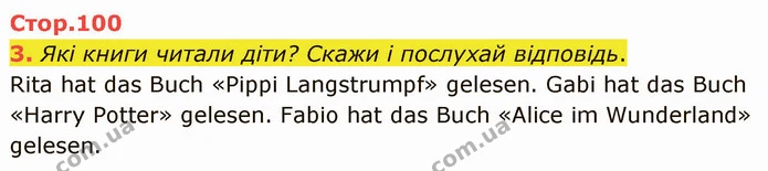3. Які книги читали діти? Скажи і послухай відповідь. — ГДЗ Німецька мова 4 клас Сотникова