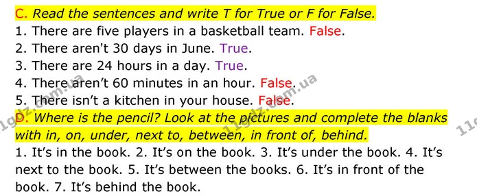 C. Read the sentences and write T for True or F for False. — ГДЗ Зошит граматика Англійська мова Мітчелл