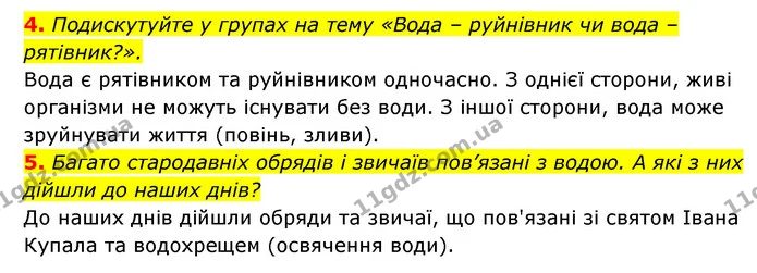 4. Подискутуйте у групах на тему «Вода – руйнівник чи вода – рятівник?». — ГДЗ Пізнаємо природу 5 клас Біда