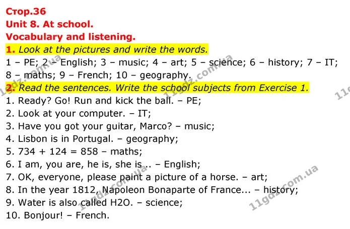 1. Look at the pictures and write the words. — ГДЗ Робочий зошит Англійська мова 5 клас Коста (prepare 5)