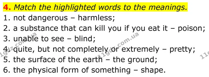 4. Match the highlighted words to the meanings. — ГДЗ Англійська мова 8 клас Стайрінг (Prepare)