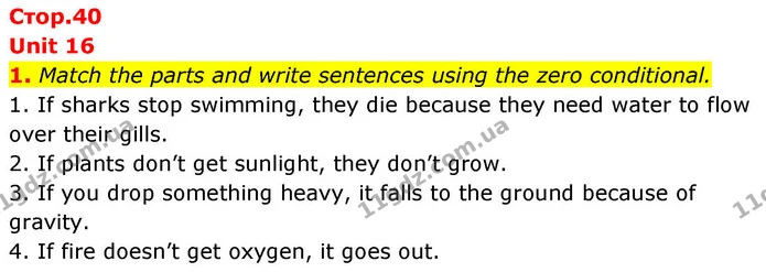 1. Match the parts and write sentences using the zero conditional. — ГДЗ зошит Grammar Англійська мова 8 клас Prepare 2025
