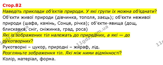 Наведіть приклади об’єктів природи. У які групи їх можна об’єднати? — ГДЗ Я досліджую світ 3 клас Гільберг 1-2 ч.