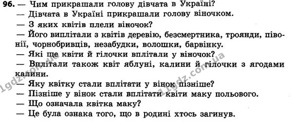 96 — ГДЗ Українська мова 4 класс Хорошковська, Воскресенська 2015