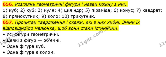 656. Розглянь геометричні фігури і назви кожну з них. — ГДЗ Математика 3 клас Бевз 1 частина