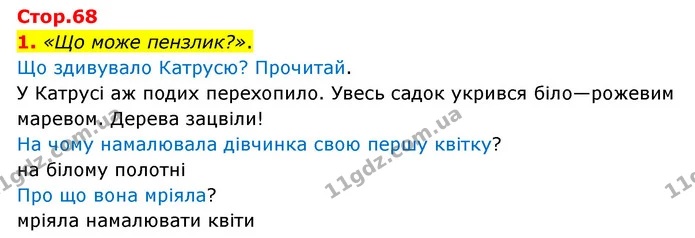 1. «Що може пензлик?». — ГДЗ Українська мова 4 клас Чабайовська