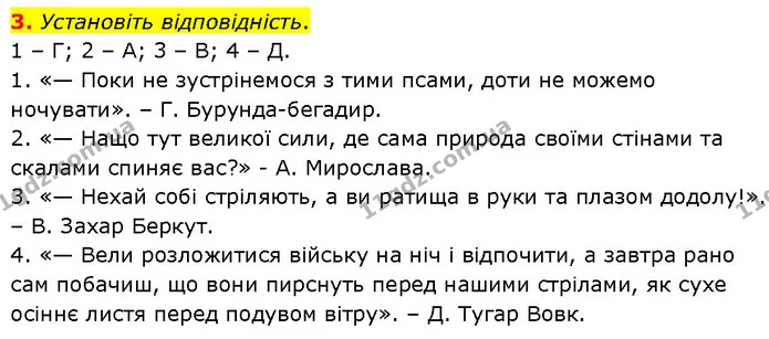 3. Установіть відповідність. — ГДЗ Українська література 7 клас Авраменко