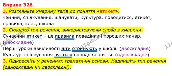 1. Розгляньте хмарину тегів до поняття «етикет». — ГДЗ Українська мова 5 клас Літвінова