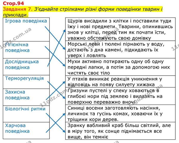 Стор. 94 — 7 — ГДЗ Робочий зошит з Біології 7 клас Яременко — ГДЗ Робочий зошит з Біології 7 клас Яременко
