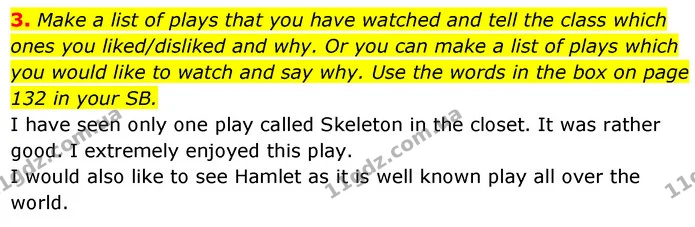 3. Make a list of plays that you have watched and tell the class which ones you liked/disliked and why. Or you can make a list of plays — ГДЗ Робочий зошит Англійська мова 7 клас Карпюк