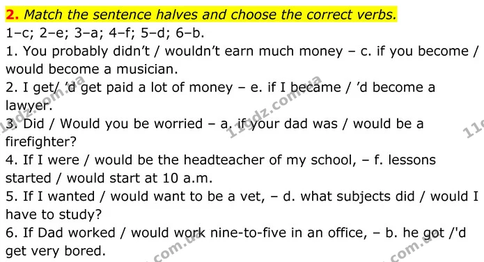 2. Match the sentence halves and choose the correct verbs. — ГДЗ Англійська мова 8 клас Стайрінг (Prepare)