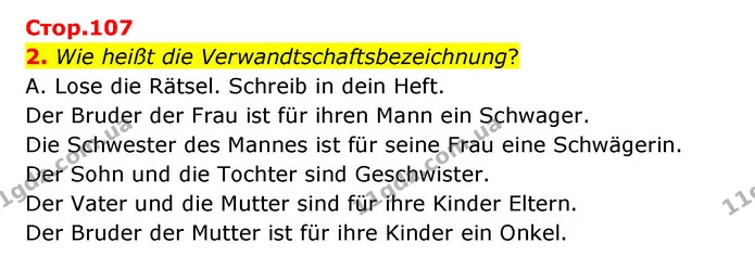 2. Wie heißt die Verwandtschaftsbezeichnung? — ГДЗ Німецька мова 8 клас Сидоренко