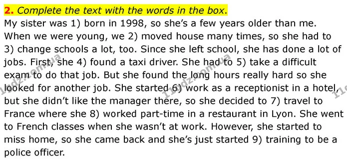 2. Complete the text with the words in the box. — ГДЗ робочий зошит Англійська мова 7 клас Prepare