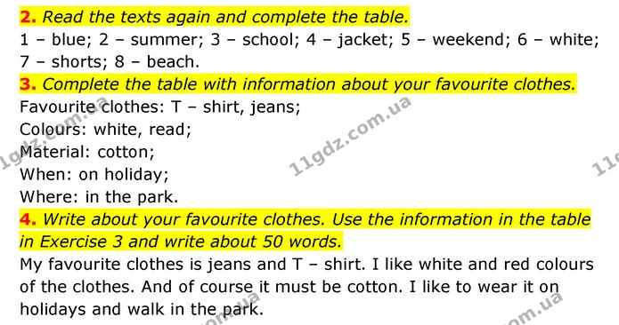 2. Read the texts again and complete the table. — ГДЗ робочий зошит Англійська мова 6 клас Prepare