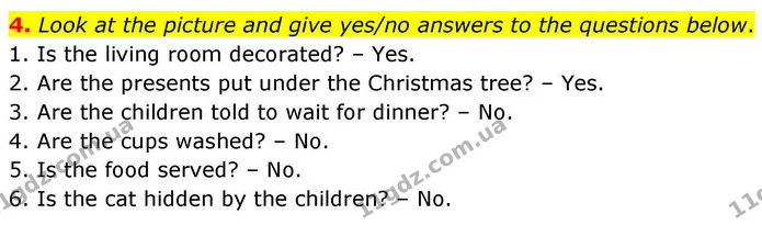 4. Look at the picture and give yes/no answers to the questions below. — ГДЗ зошит grammar Англійська мова 7 клас Карпюк