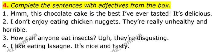 4. Complete the sentences with adjectives from the box. — ГДЗ робочий зошит Англійська мова 8 клас Гарет Джонс 2025