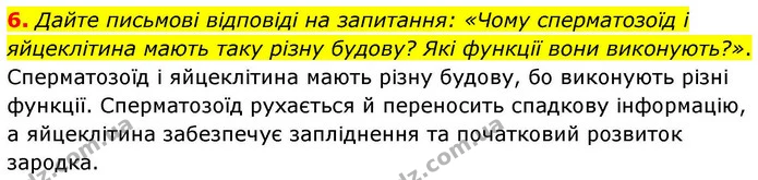 1. Розгляньте малюнки. Підпишіть ті компоненти будови сперматозоїда та яйцеклітини, які ви знаєте. — частина 6 — ГДЗ Робочий зошит Біологія 8 клас Тагліна (2025)
