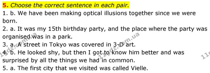 5. Choose the correct sentence in each pair. — ГДЗ робочий зошит Англійська мова 8 клас Гарет Джонс 2025