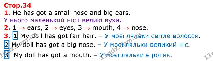 1. 1. She has got blue eyes. — ГДЗ Робочий зошит Англійська мова 2 клас Косован (Мітчелл)