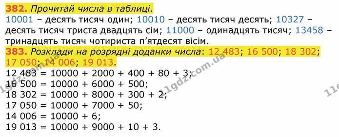382. Прочитай числа в таблиці. — ГДЗ Математика 4 клас Лишенко 1-2 ч.