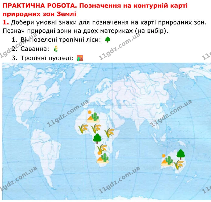 Стор. 21 — Стр.21 (Пр.1) — ГДЗ робочий зошит Географія 7 клас Гільберг — ГДЗ робочий зошит Географія 7 клас Гільберг