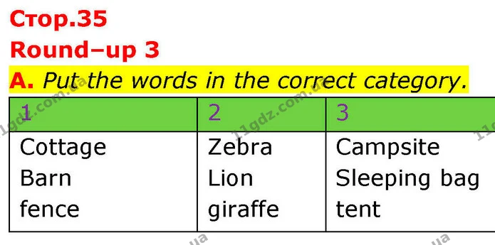 A. Put the words in the correct category. — ГДЗ робочий зошит Англійська мова 7 клас Мітчелл