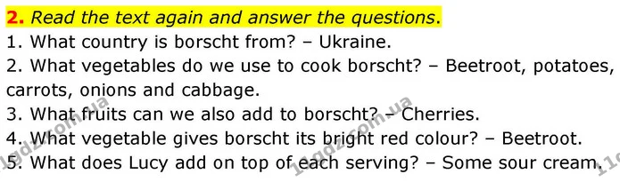 2. Read the text again and answer the questions. — ГДЗ робочий зошит Англійська мова 7 клас Prepare