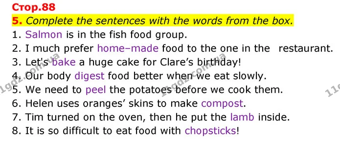 5. Complete the sentences with the words from the box. — ГДЗ Англійська мова 6 клас Карпюк 2023