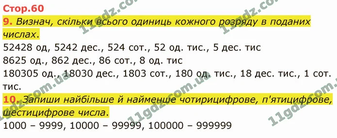 9. Визнач, скільки всього одиниць кожного розряду в поданих числах. — ГДЗ Математика 4 клас Логачевська 1-2 ч. 2021