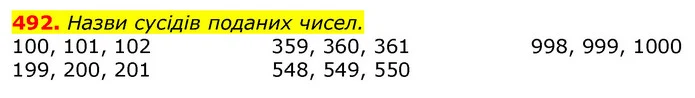 492. Назви сусідів поданих чисел. — ГДЗ Математика 3 клас Лишенко (1, 2 частина)