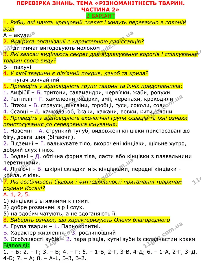 ПЗ3 В2 — ГДЗ Робочий зошит з Біології 7 клас Яременко — ГДЗ Робочий зошит з Біології 7 клас Яременко