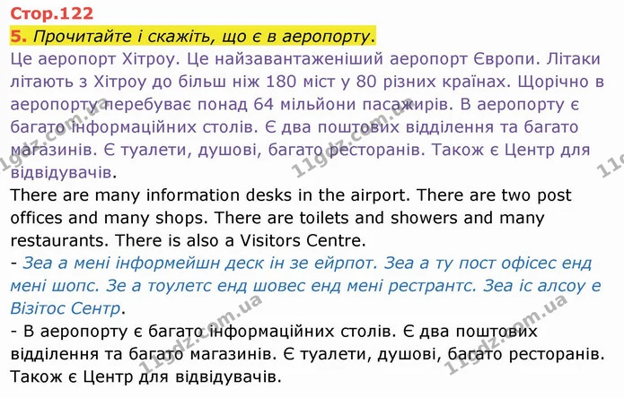 5. Прочитайте і скажіть, що є в аеропорту. — ГДЗ Англійська мова 4 клас Карпюк НУШ